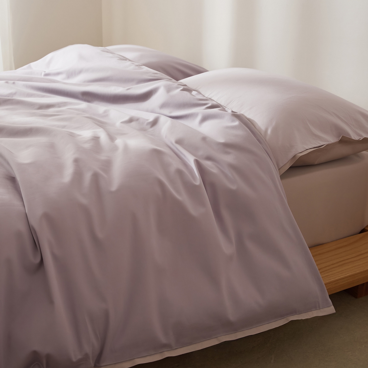 91家纺网 家纺一手货源 找家纺 EH家居 2026新款长绒棉窄边四件套 冰草紫