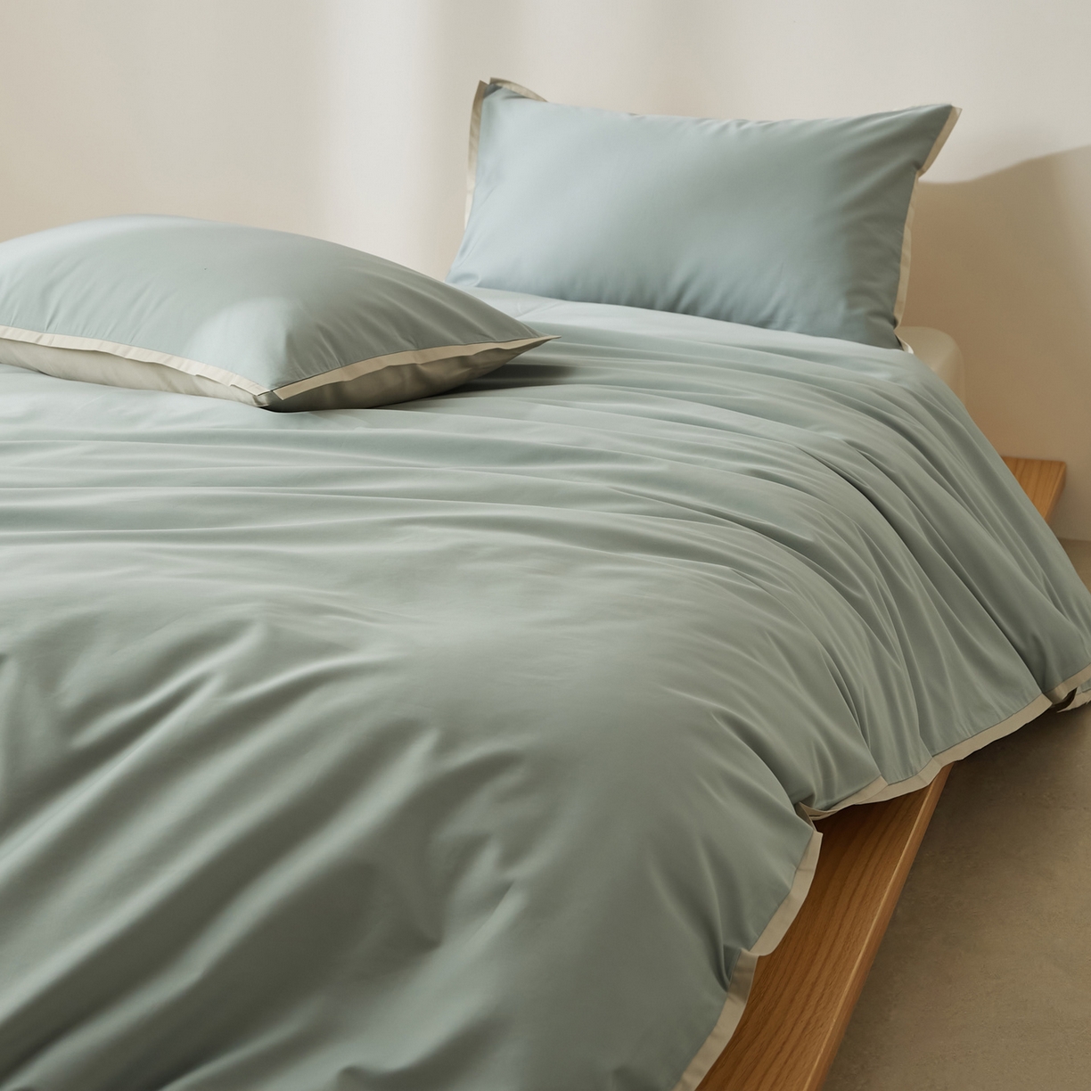 91家纺网 家纺一手货源 找家纺 EH家居 2026新款长绒棉窄边四件套 初春夏田