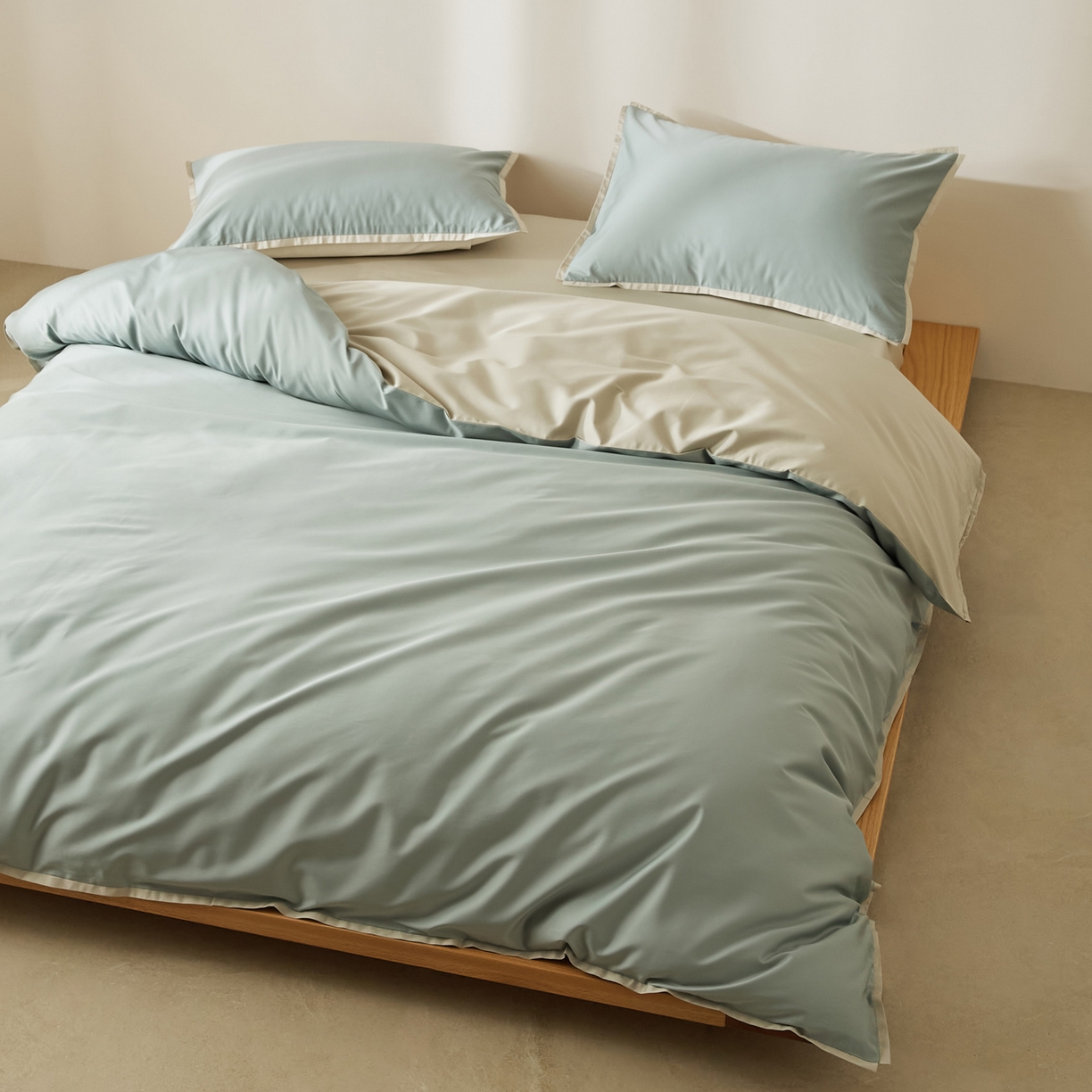 91家纺网 家纺一手货源 找家纺 EH家居 2026新款长绒棉窄边四件套 初春夏田