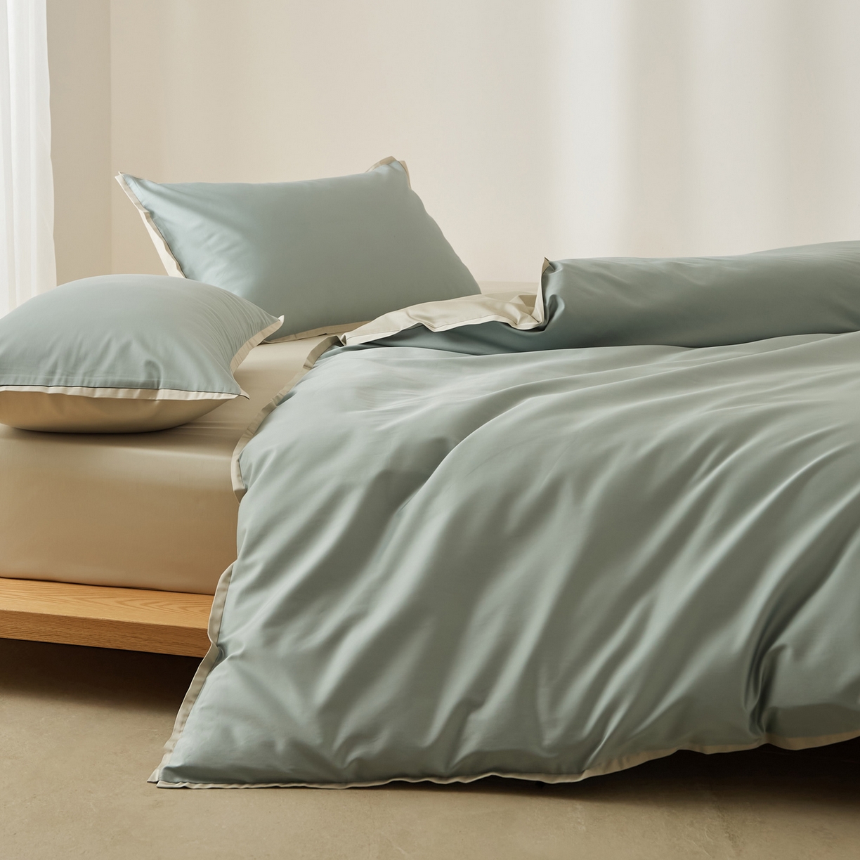 91家纺网 家纺一手货源 找家纺 EH家居 2026新款长绒棉窄边四件套 初春夏田