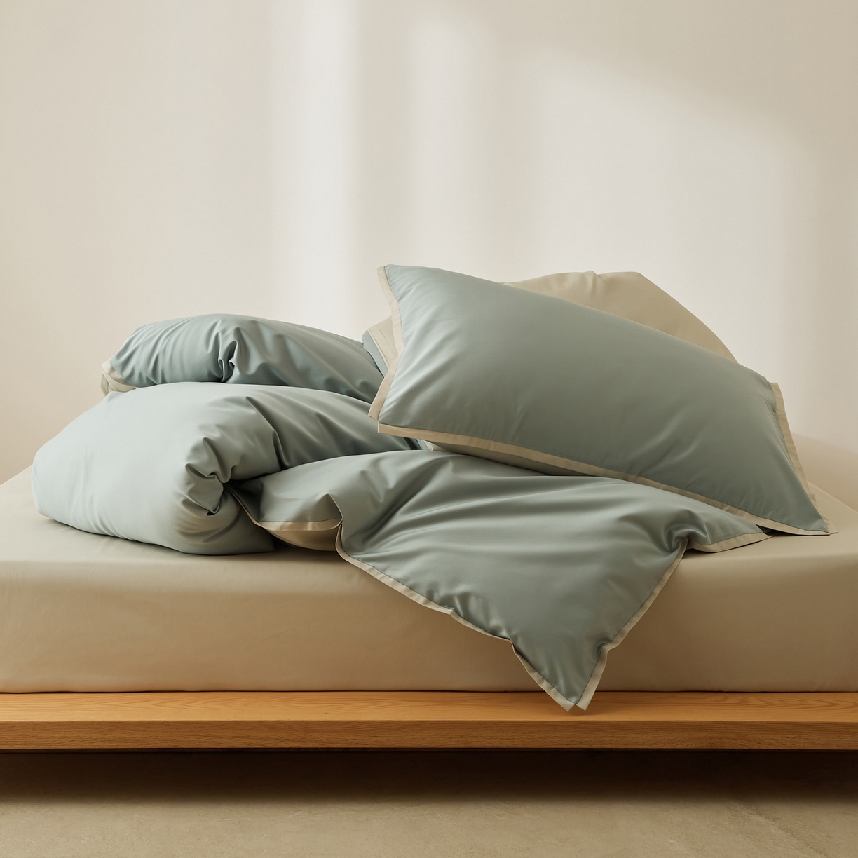 91家纺网 家纺一手货源 找家纺 EH家居 2026新款长绒棉窄边四件套 初春夏田