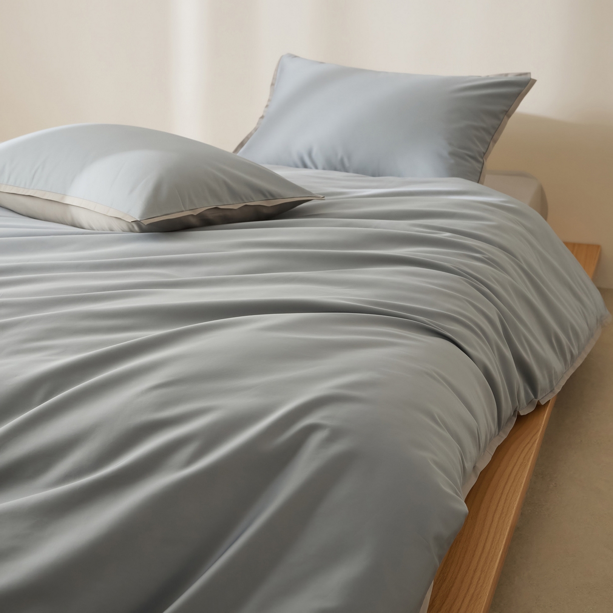 91家纺网 家纺一手货源 找家纺 EH家居 2026新款长绒棉窄边四件套 静谧蓝