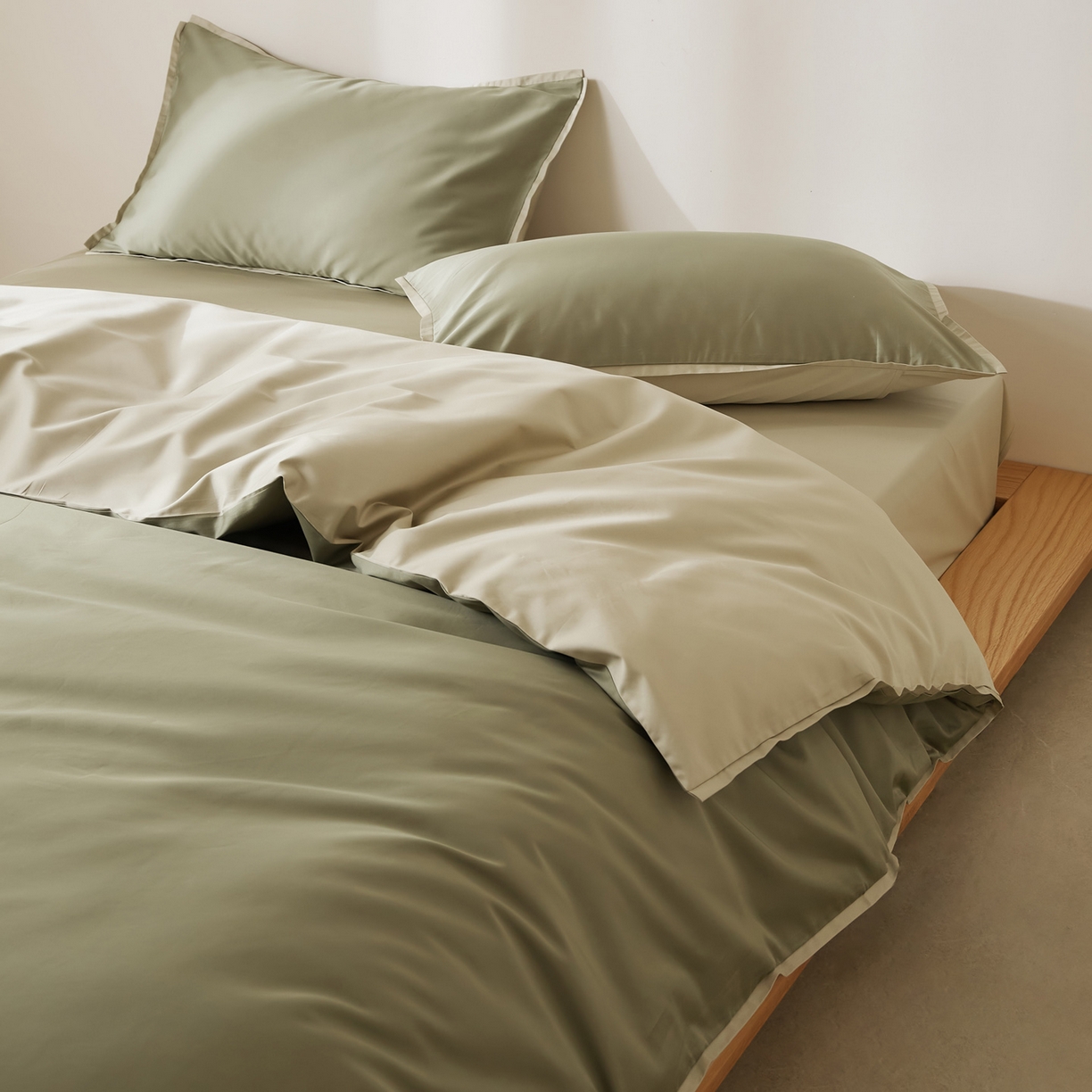 EH家居 2026新款长绒棉窄边四件套 青葱色