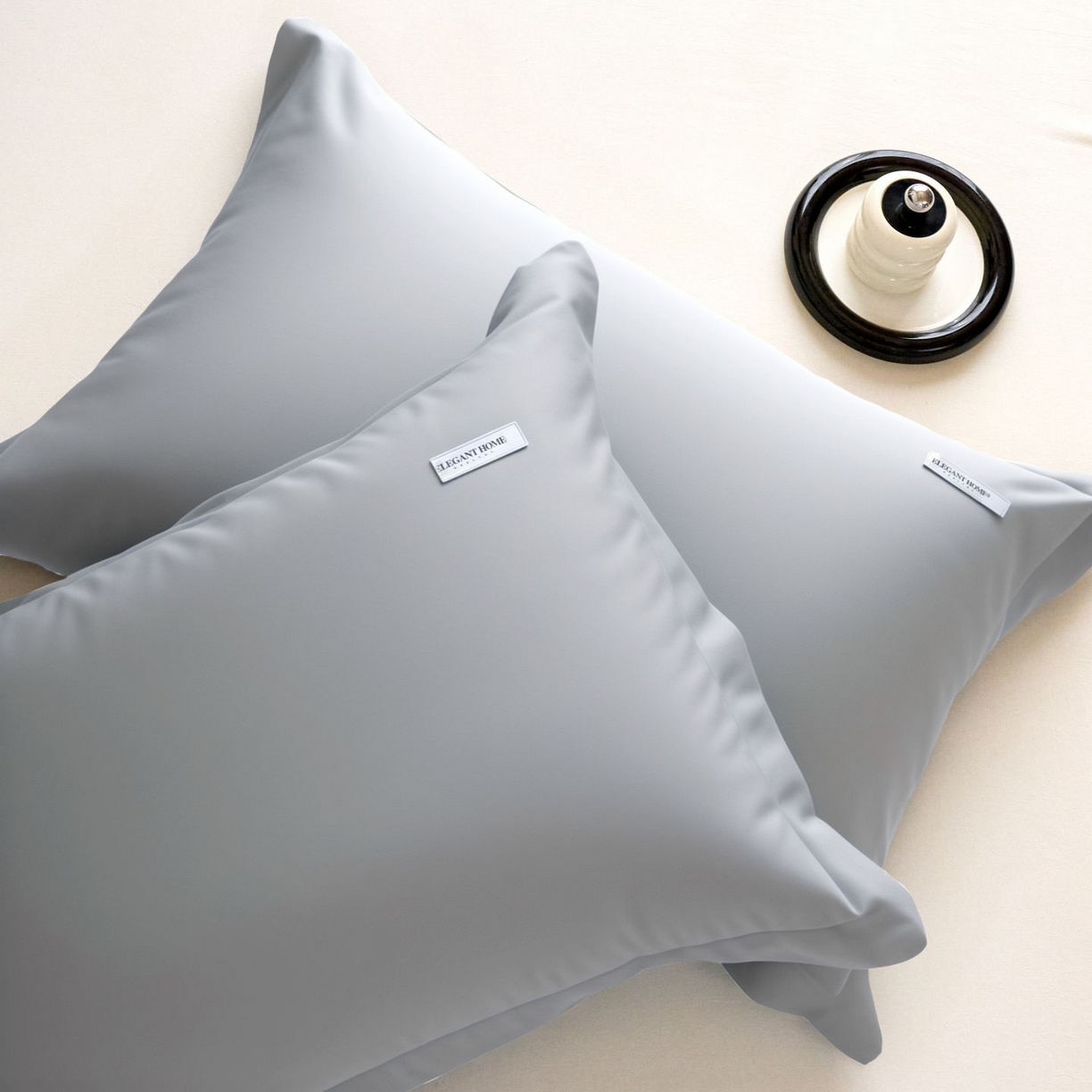 91家纺网 家纺一手货源 找家纺 梦洋家纺 2026新款100支长绒棉纯色枕套系列（纸盒包装） 雅士灰