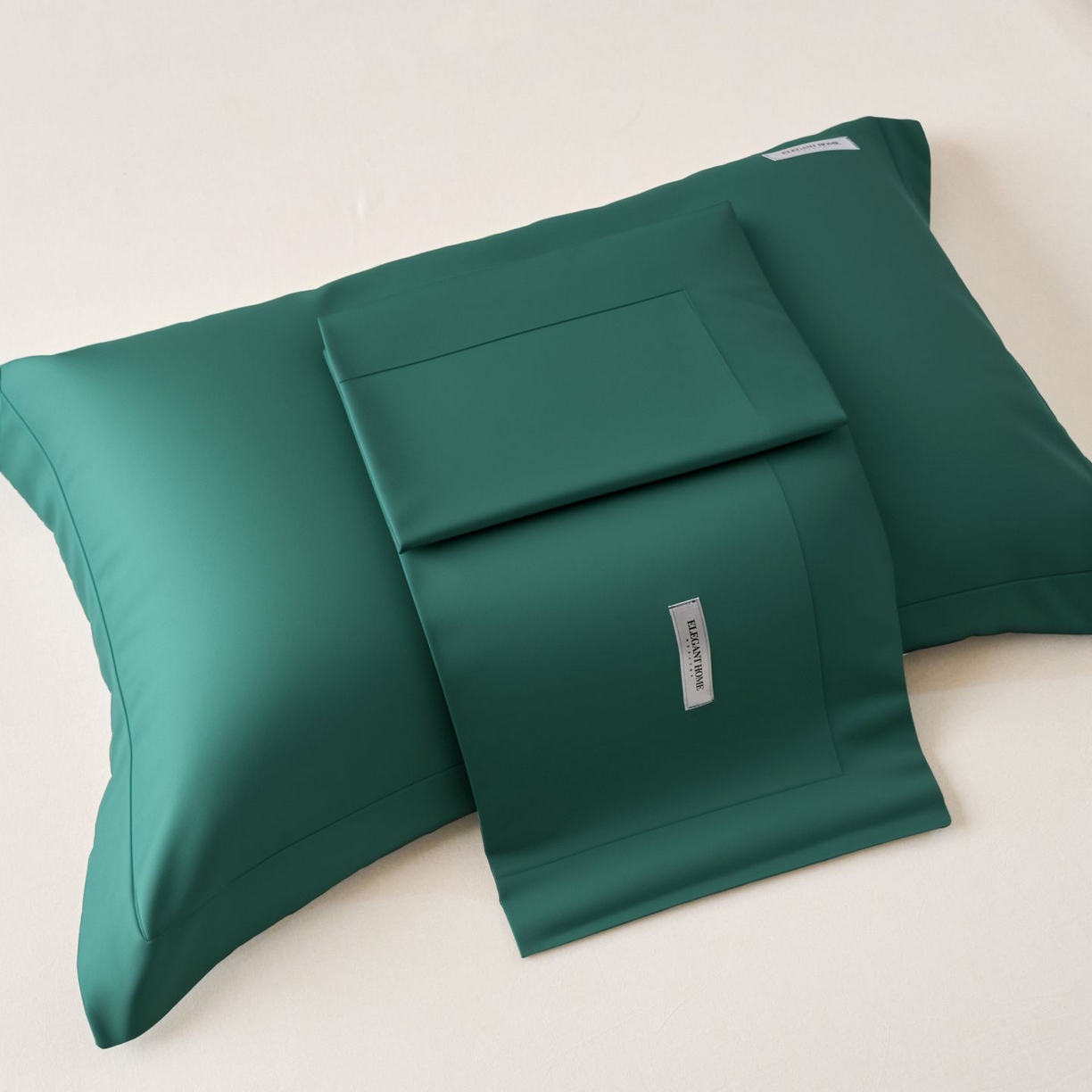 梦洋家纺 2026新款100支长绒棉纯色枕套系列（纸盒包装） 墨绿