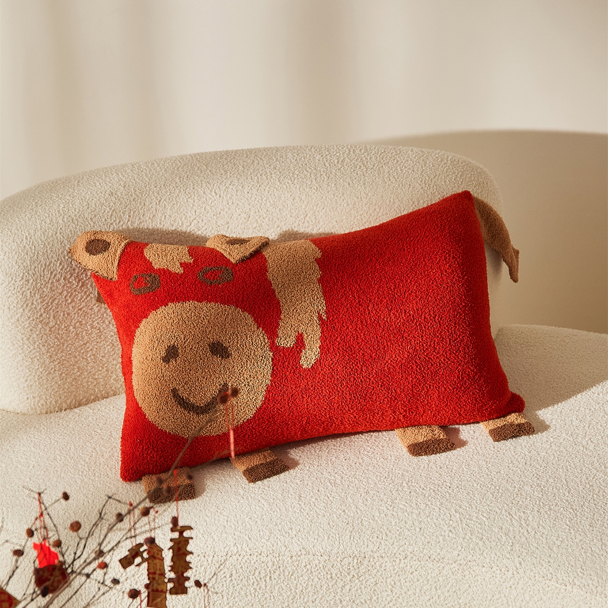 91家纺网 家纺一手货源 找家纺 暖绵绵家纺 2026新款好运小马半边绒异性抱枕毯子含芯-波尼（券后最低零售价：毯子173元、 长方形抱枕（含芯）119元，异形抱枕（含芯）128元） 波尼-长方形抱枕