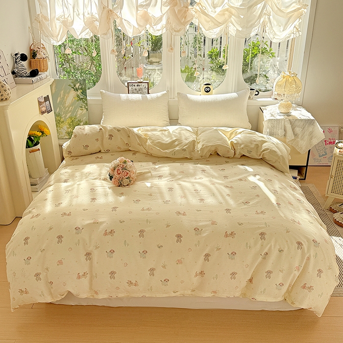 91家纺网 家纺一手货源 找家纺 卡普家居 2025新款全棉13070单品被套 彩绘汪汪