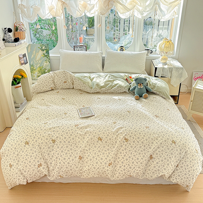 91家纺网 家纺一手货源 找家纺 卡普家居 2025新款全棉13070单品被套 浪漫小熊