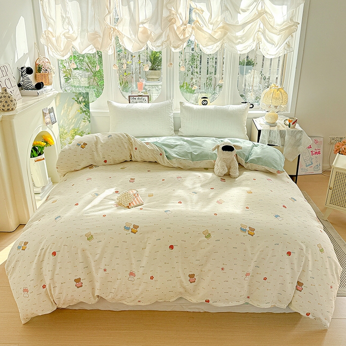 91家纺网 家纺一手货源 找家纺 卡普家居 2025新款全棉13070单品被套 奈斯小熊