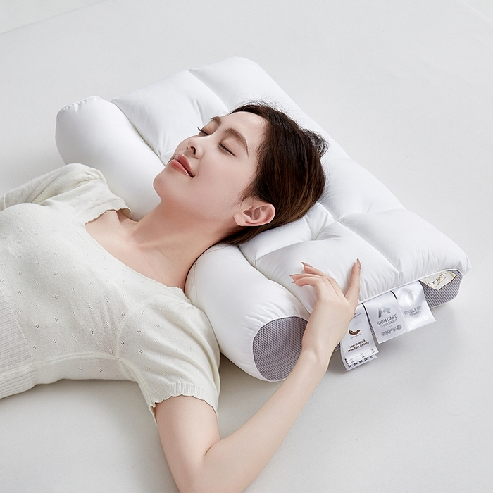 91家纺网 家纺一手货源 找家纺 （总）乐可 2025新款A类全棉方格分区牵引枕枕头枕芯-风格一