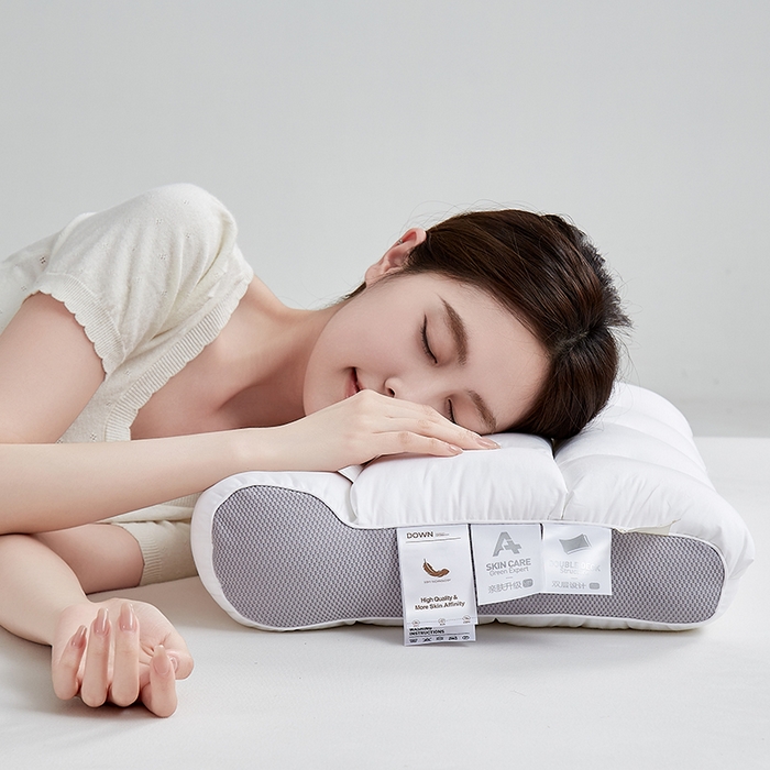 91家纺网 家纺一手货源 找家纺 （总）乐可 2025新款A类全棉方格分区牵引枕枕头枕芯-风格一