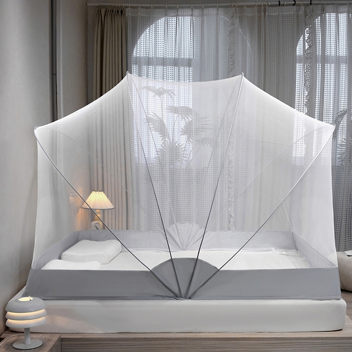 91家纺网 家纺一手货源 找家纺 （总）都市缘蚊帐 2024新款网红灰色系升级太空顶便携免安装大空间懒人折叠蚊帐 