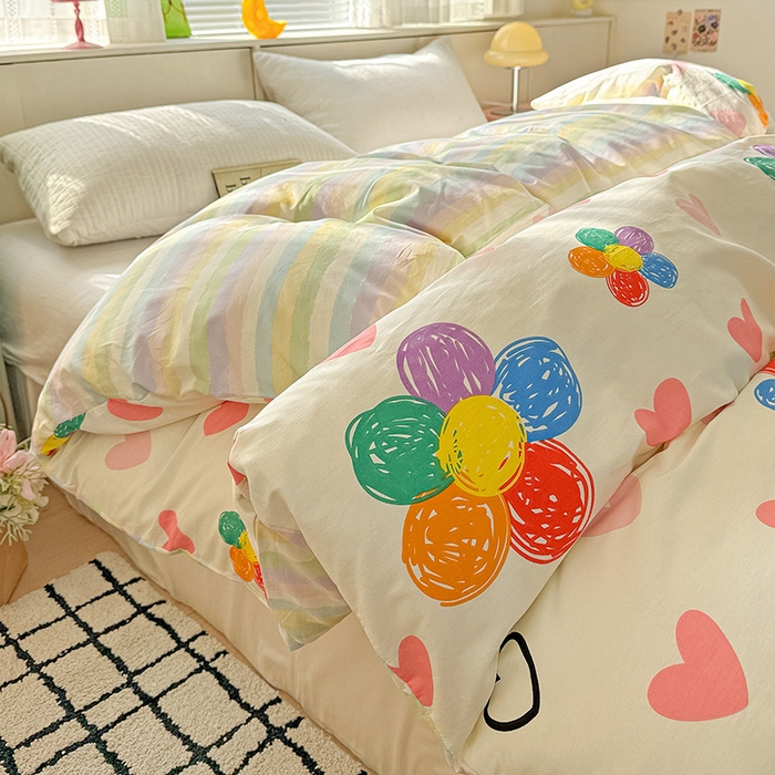 91家纺网 家纺一手货源 找家纺 卡普家居 2025新款全棉13070单品被套 缤纷花语