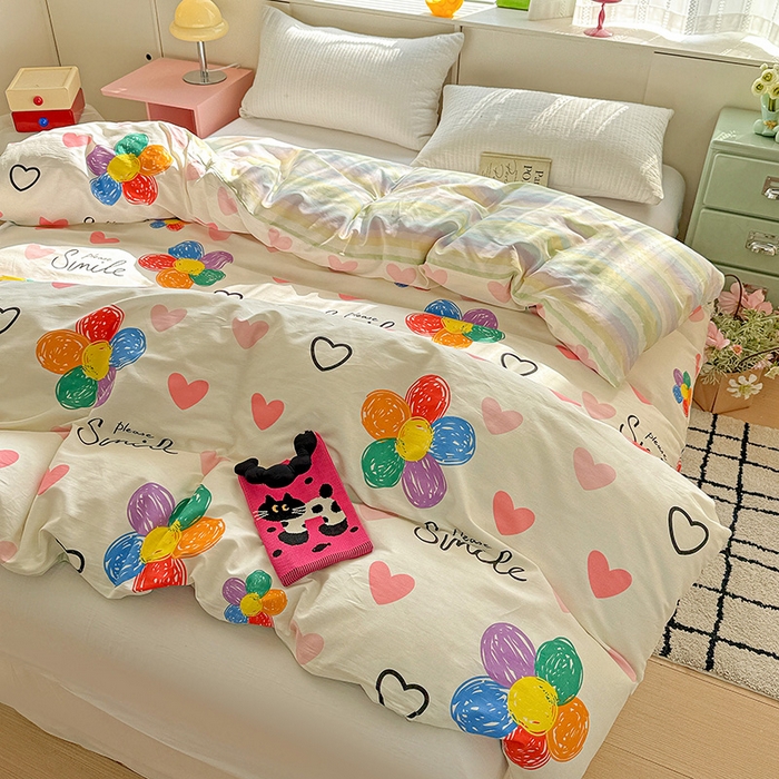 91家纺网 家纺一手货源 找家纺 卡普家居 2025新款全棉13070单品被套 缤纷花语