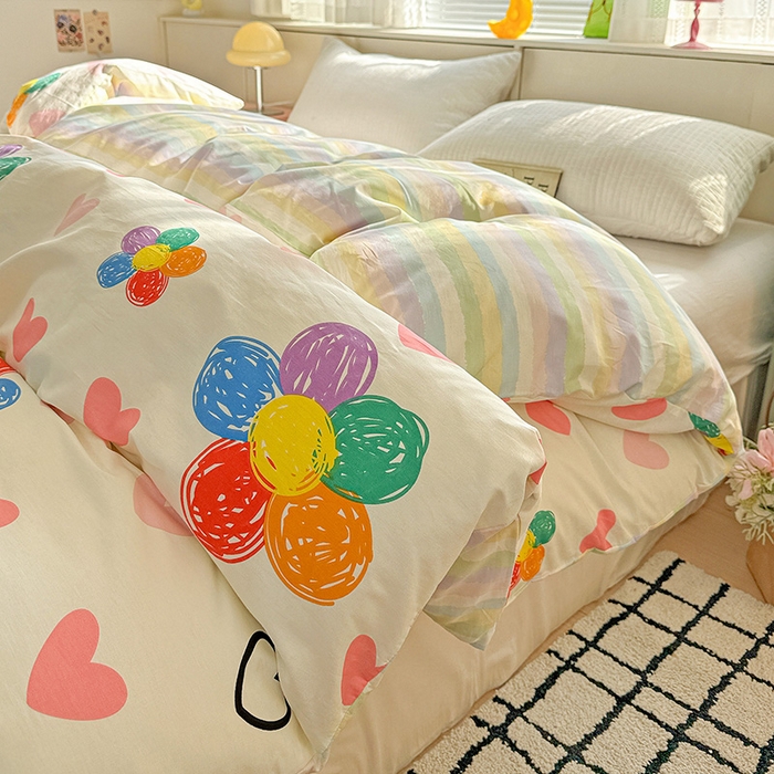 91家纺网 家纺一手货源 找家纺 卡普家居 2025新款全棉13070单品被套 缤纷花语