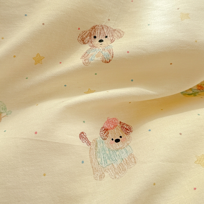 91家纺网 家纺一手货源 找家纺 卡普家居 2025新款全棉13070单品被套 彩绘汪汪