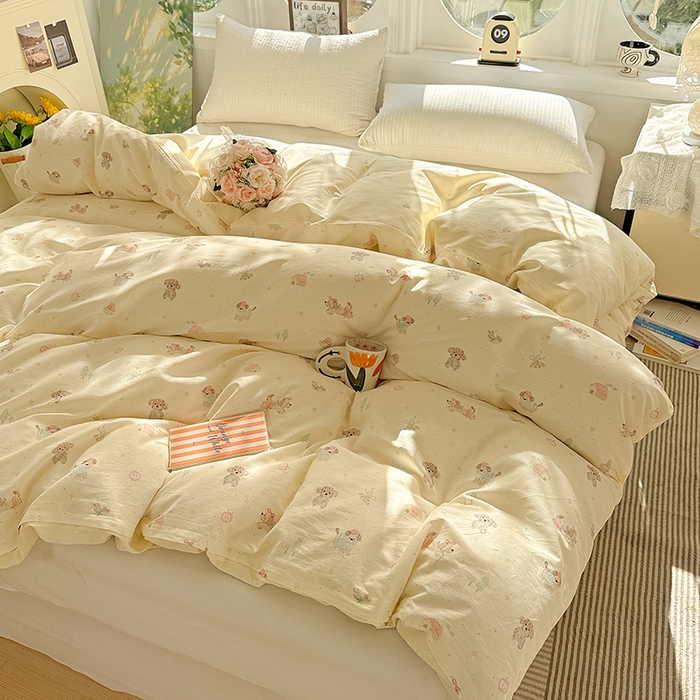 91家纺网 家纺一手货源 找家纺 卡普家居 2025新款全棉13070单品被套 彩绘汪汪