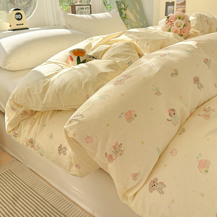 91家纺网 家纺一手货源 找家纺 卡普家居 2025新款全棉13070单品被套 彩绘汪汪