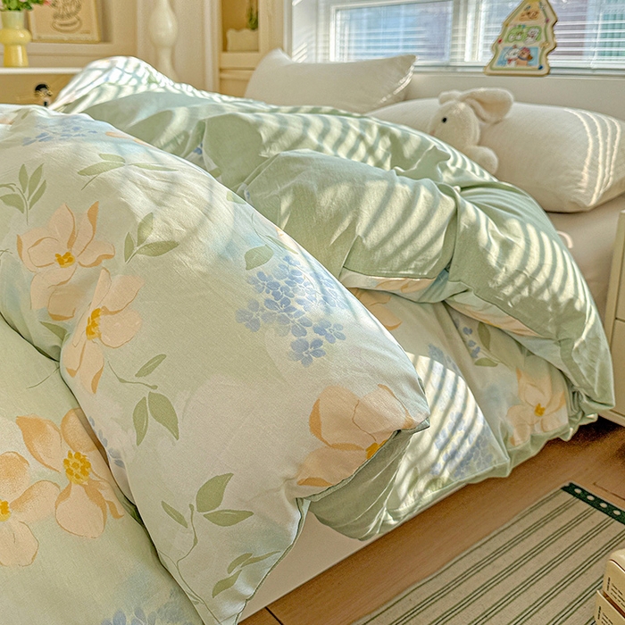 91家纺网 家纺一手货源 找家纺 卡普家居 2025新款全棉13070单品被套 风的颜色