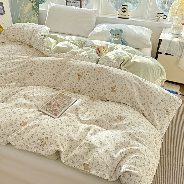 91家纺网 家纺一手货源 找家纺 卡普家居 2025新款全棉13070单品被套 浪漫小熊