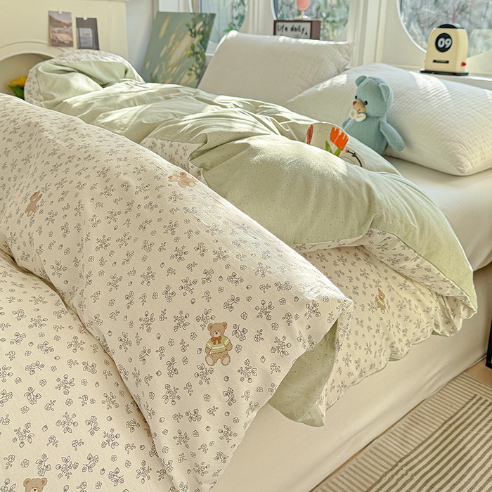 91家纺网 家纺一手货源 找家纺 卡普家居 2025新款全棉13070单品被套 浪漫小熊