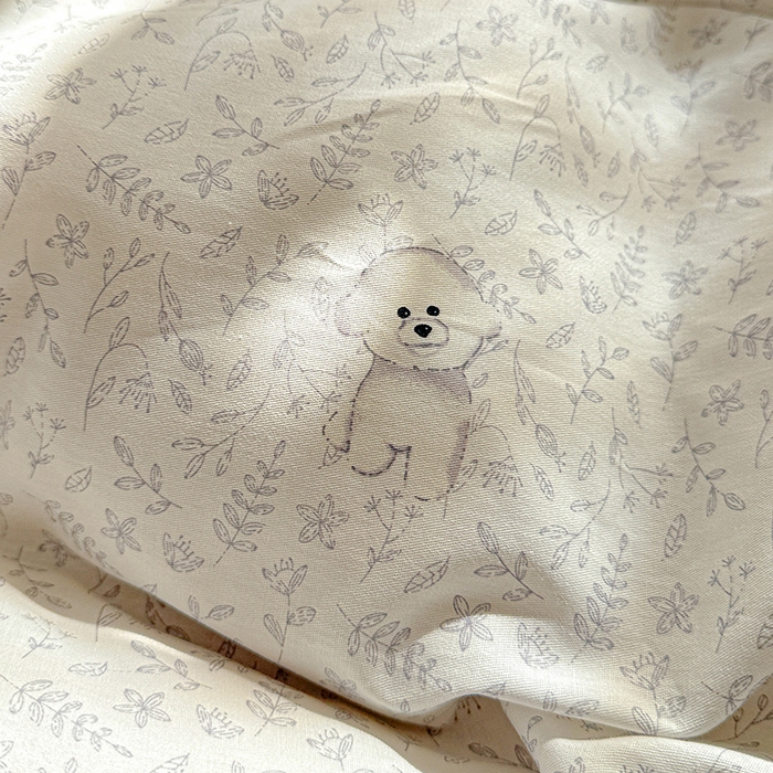 91家纺网 家纺一手货源 找家纺 卡普家居 2025新款全棉13070单品被套 奶霜波波狗