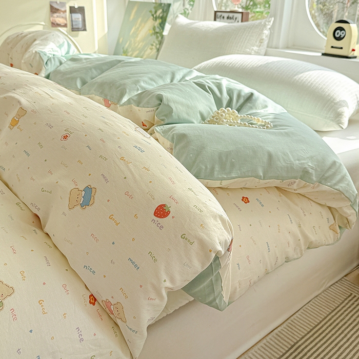 91家纺网 家纺一手货源 找家纺 卡普家居 2025新款全棉13070单品被套 奈斯小熊