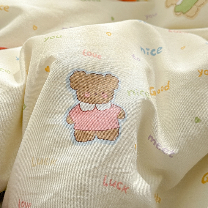 91家纺网 家纺一手货源 找家纺 卡普家居 2025新款全棉13070单品被套 奈斯小熊