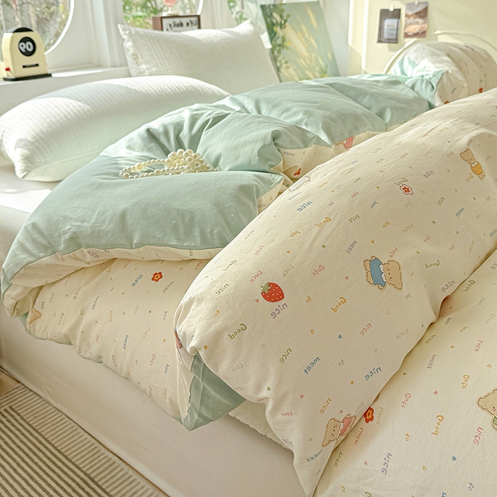 91家纺网 家纺一手货源 找家纺 卡普家居 2025新款全棉13070单品被套 奈斯小熊