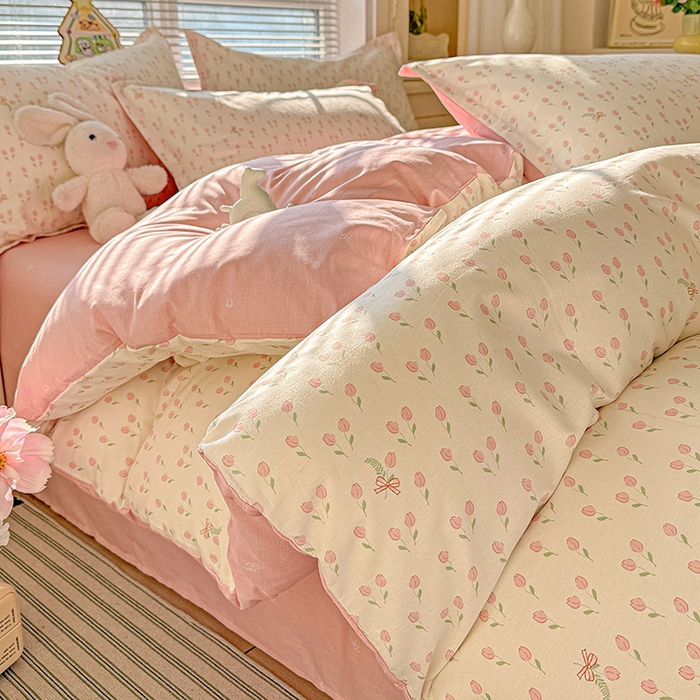 91家纺网 家纺一手货源 找家纺 卡普家居 2025新款全棉13070单品被套 小甜蜜