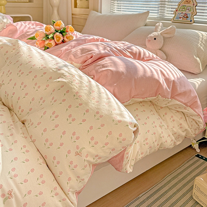 91家纺网 家纺一手货源 找家纺 卡普家居 2025新款全棉13070单品被套 小甜蜜