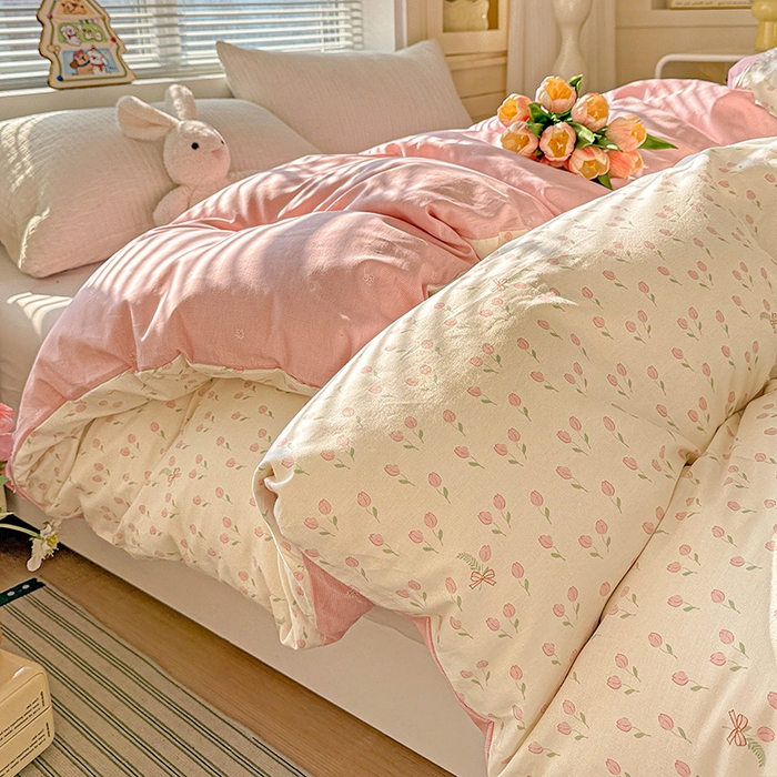 91家纺网 家纺一手货源 找家纺 卡普家居 2025新款全棉13070单品被套 小甜蜜