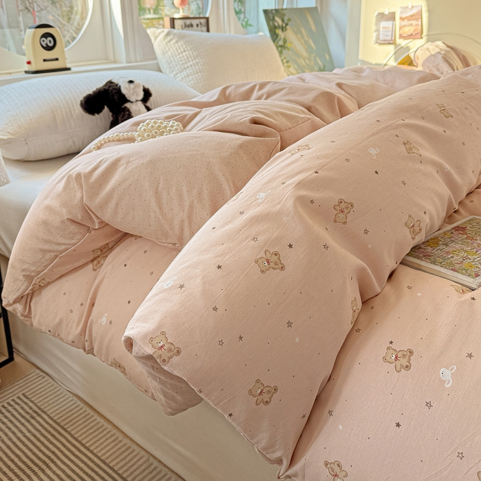 91家纺网 家纺一手货源 找家纺 卡普家居 2025新款全棉13070单品被套 星光熊