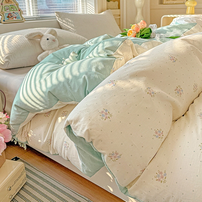 91家纺网 家纺一手货源 找家纺 卡普家居 2026新款全棉13070单品被套 雅香小院