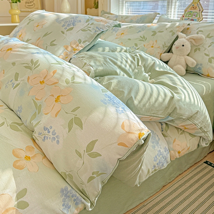 91家纺网 家纺一手货源 找家纺 总1卡普纯棉全棉四件套13070喷气床单款床笠款三件套