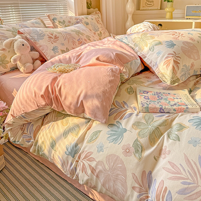 91家纺网 家纺一手货源 找家纺 卡普纯棉全棉四件套13070喷气床单款床笠款三件套 寄情绯叶