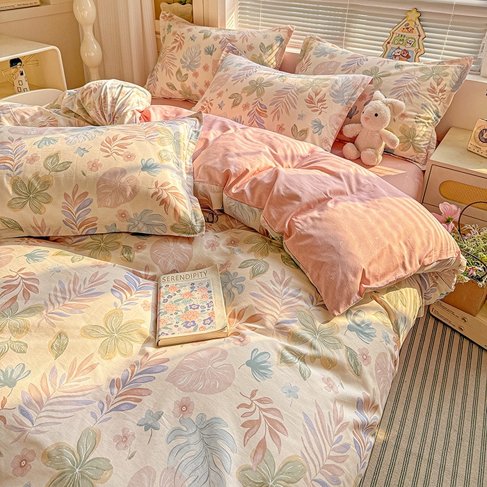 91家纺网 家纺一手货源 找家纺 卡普纯棉全棉四件套13070喷气床单款床笠款三件套 寄情绯叶