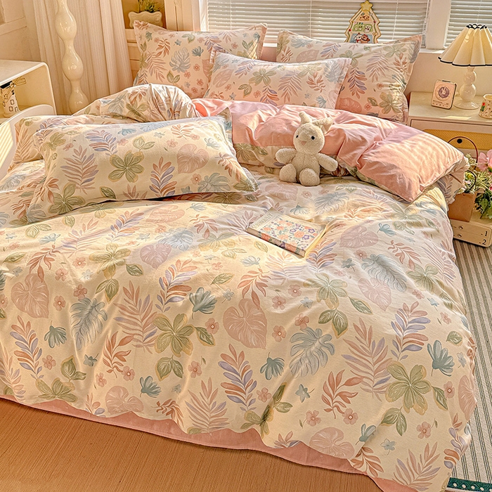 91家纺网 家纺一手货源 找家纺 卡普纯棉全棉四件套13070喷气床单款床笠款三件套 寄情绯叶