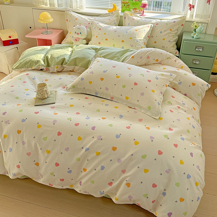 91家纺网 家纺一手货源 找家纺 卡普纯棉全棉四件套13070喷气床单款床笠款三件套 萌萌心语