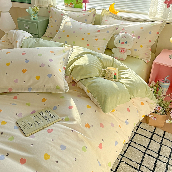 91家纺网 家纺一手货源 找家纺 卡普纯棉全棉四件套13070喷气床单款床笠款三件套 萌萌心语