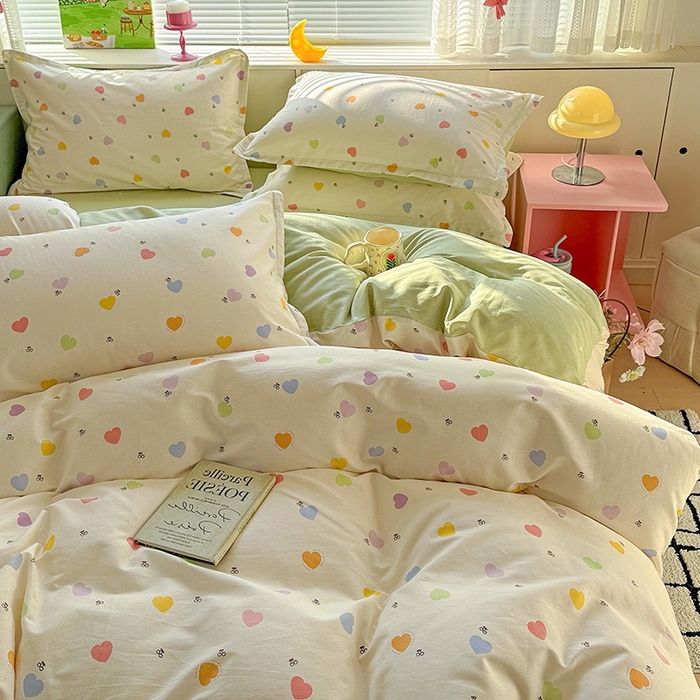 91家纺网 家纺一手货源 找家纺 卡普纯棉全棉四件套13070喷气床单款床笠款三件套 萌萌心语