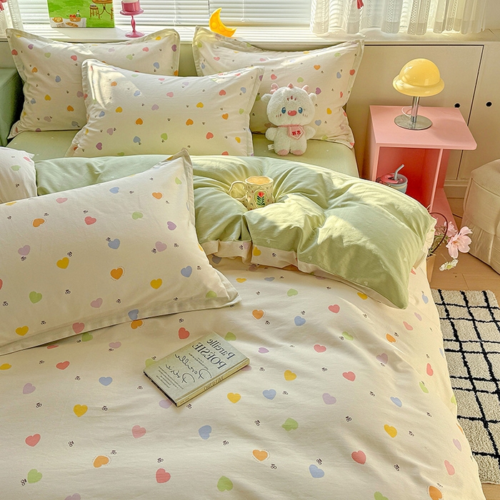 91家纺网 家纺一手货源 找家纺 卡普纯棉全棉四件套13070喷气床单款床笠款三件套 萌萌心语