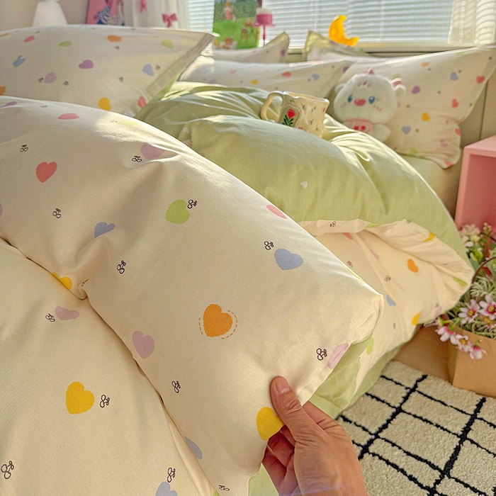 91家纺网 家纺一手货源 找家纺 卡普纯棉全棉四件套13070喷气床单款床笠款三件套 萌萌心语