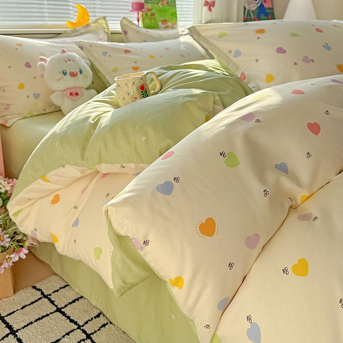 91家纺网 家纺一手货源 找家纺 卡普纯棉全棉四件套13070喷气床单款床笠款三件套 萌萌心语