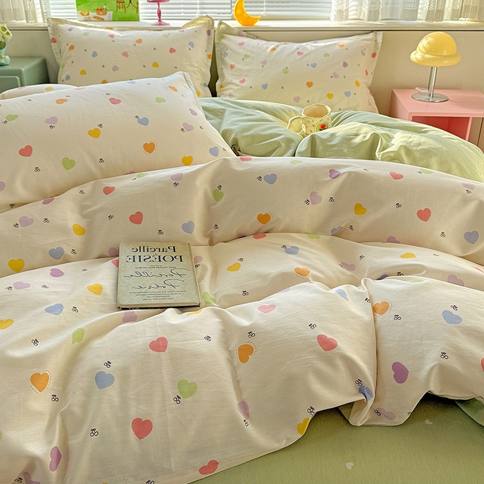 91家纺网 家纺一手货源 找家纺 卡普纯棉全棉四件套13070喷气床单款床笠款三件套 萌萌心语