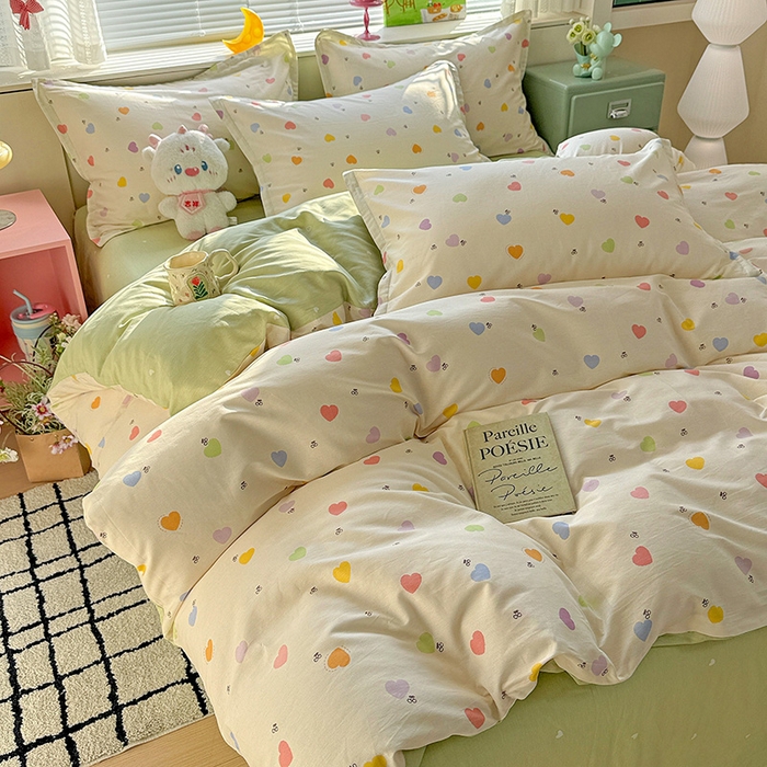 91家纺网 家纺一手货源 找家纺 卡普纯棉全棉四件套13070喷气床单款床笠款三件套 萌萌心语