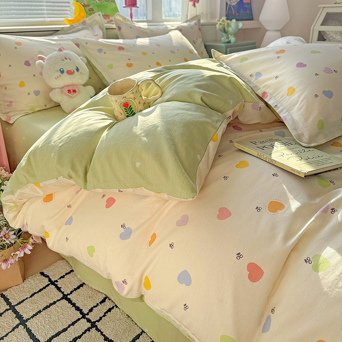 91家纺网 家纺一手货源 找家纺 卡普纯棉全棉四件套13070喷气床单款床笠款三件套 萌萌心语