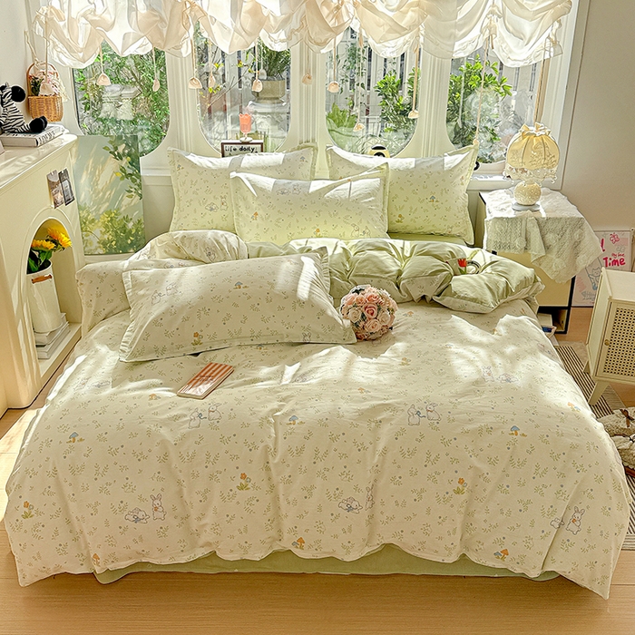 91家纺网 家纺一手货源 找家纺 卡普纯棉全棉四件套13070喷气床单款床笠款三件套 觅时光