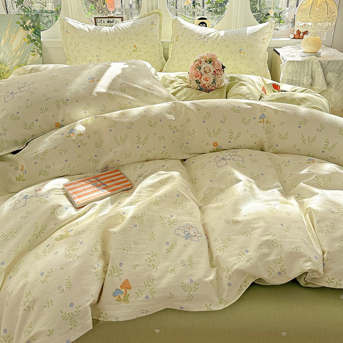 91家纺网 家纺一手货源 找家纺 卡普纯棉全棉四件套13070喷气床单款床笠款三件套 觅时光