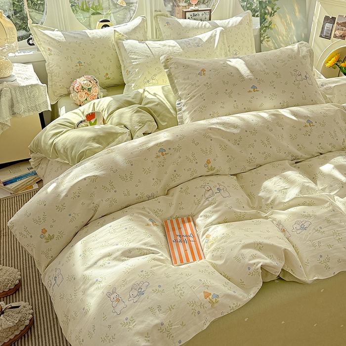 91家纺网 家纺一手货源 找家纺 卡普纯棉全棉四件套13070喷气床单款床笠款三件套 觅时光